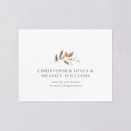 Leafy Rustic Monogram All-in-One Wedding Invitations Cotton Signature Light Both Recipient and Return Addresses No