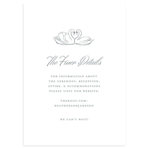Elegant Swans Wedding Enclosure Cards Dusty Blue Signature Standard