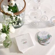 Mountain Wildflowers Coasters Dusty Blue Cardboard Circle