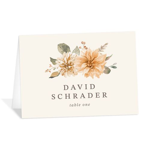 Elegant Botanical Autumn Floral Place Cards Daffodil Signature