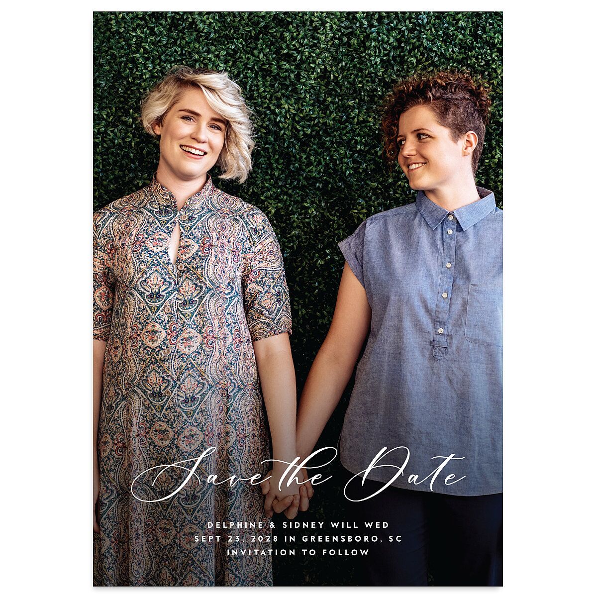 Modern Eucalyptus Save The Date Cards
