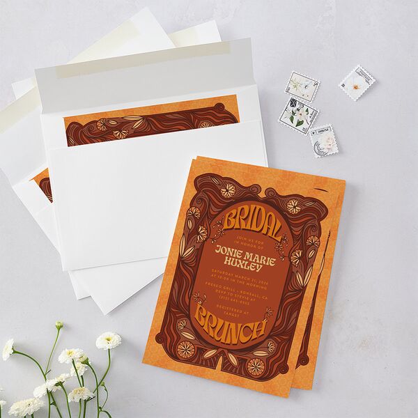Wedstock Bridal Shower Invitations Red Clay Signature Blank