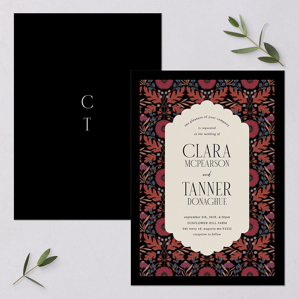 Ornate Garden Wedding Invitations — view 1
