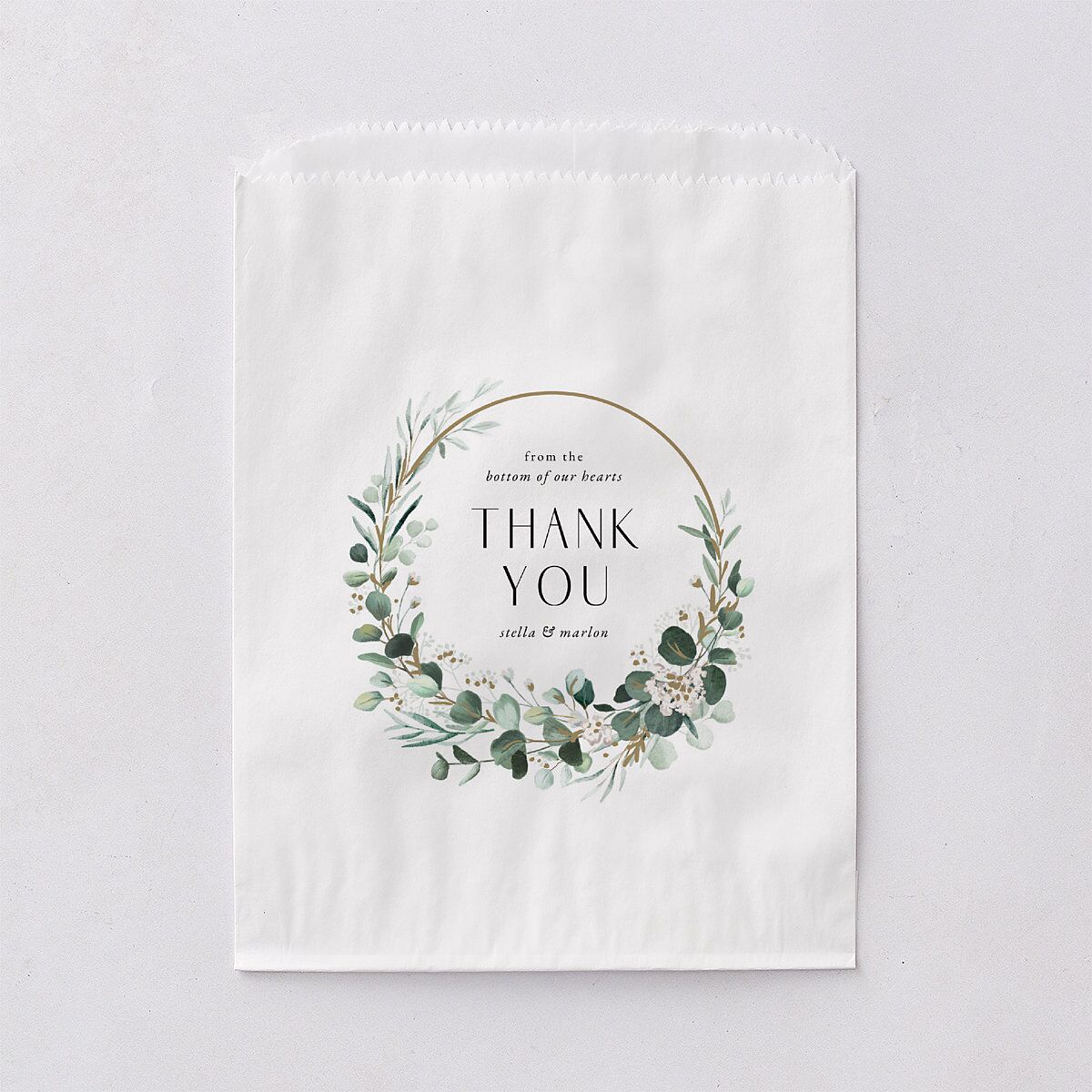 Timeless Hoop Favor Bags White Pure White Wax-Lined Food Safe Paper