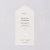 Elegant Polished Minimalist All-in-One Wedding Invitations Linen Signature Light Both Recipient and Return Addresses No