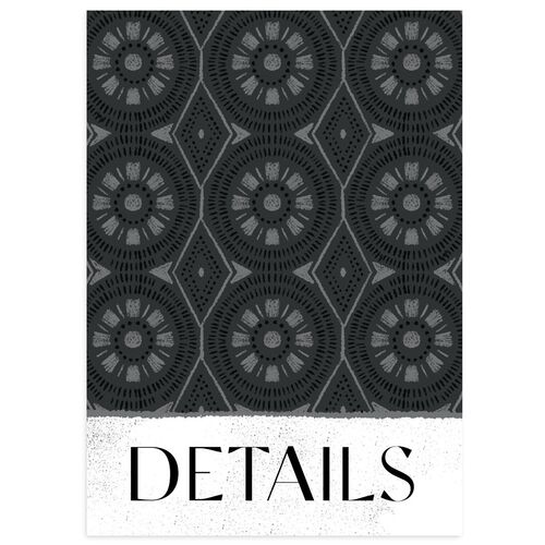 Sahara Pattern Wedding Event Detail Cards Licorice Signature Standard