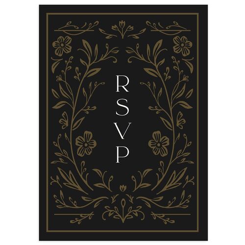 Ornate Storybook Wedding Response Cards Charcoal Signature Standard