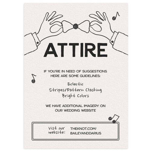 Hand Drawn Party Wedding Attire Cards Charcoal Signature Standard