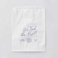 Hand Drawn Wavy Border Wedding Day Paper Favor Bags White Sapphire Wax-Lined Food Safe Paper