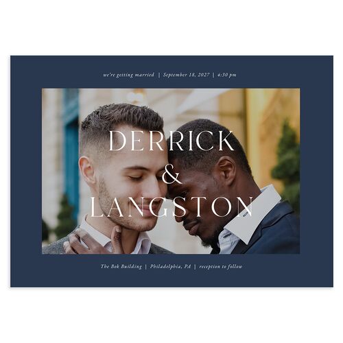 Manhattan Wedding Invitations Moody Blue Signature Blank No Standard