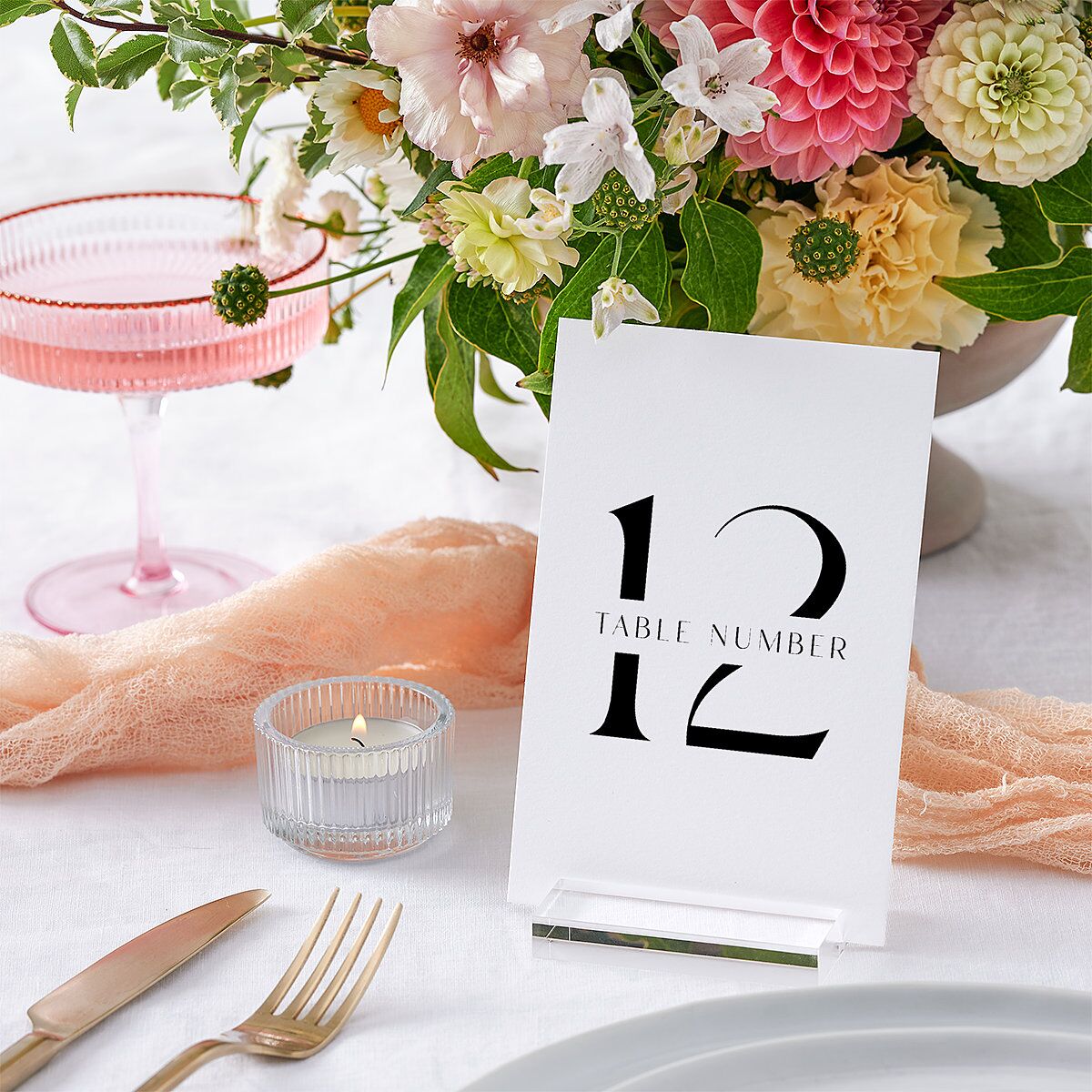 Simple Modern Monogram Table Numbers — view 3