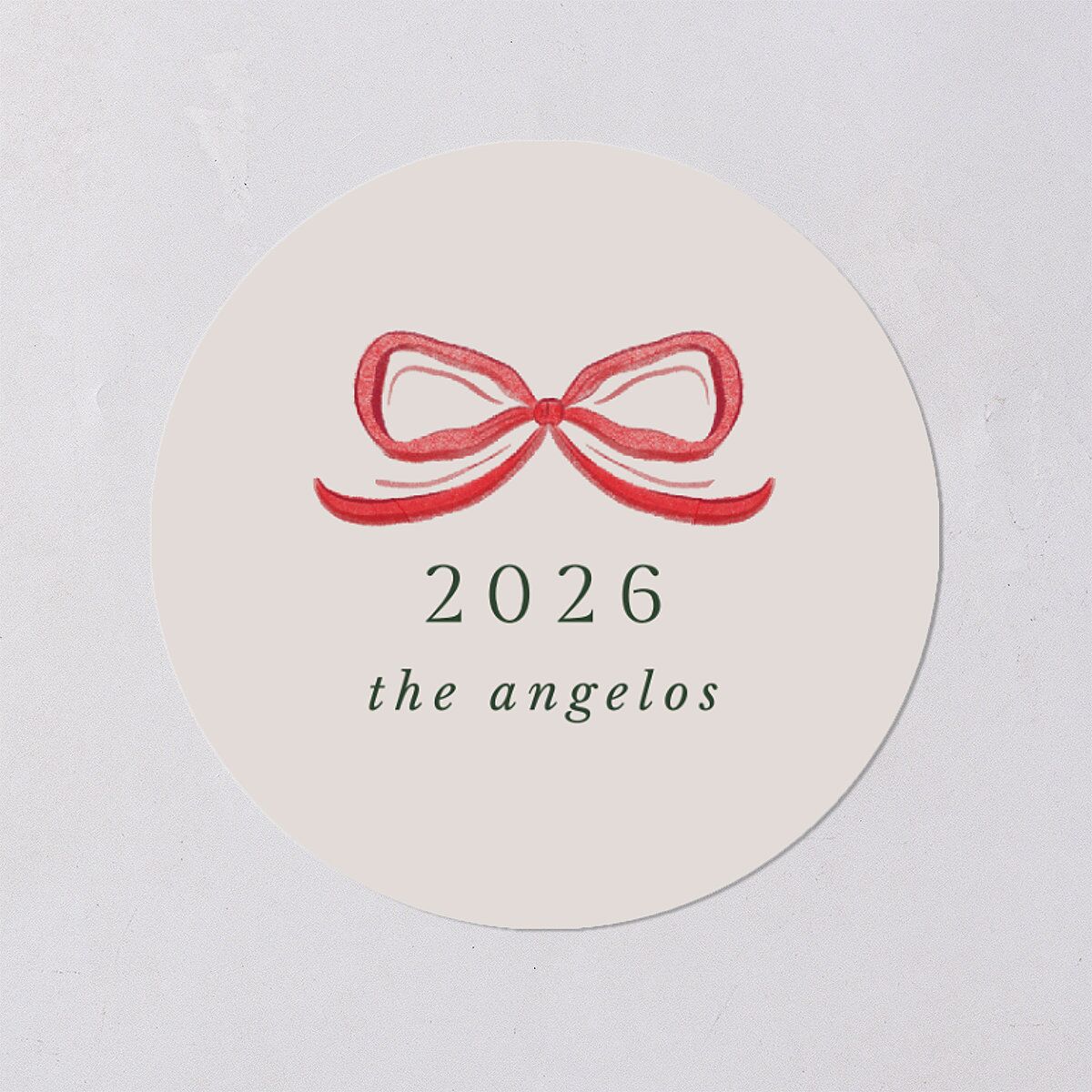 Whimsical Holiday Bow with Garland Holiday Stickers Ruby Circle