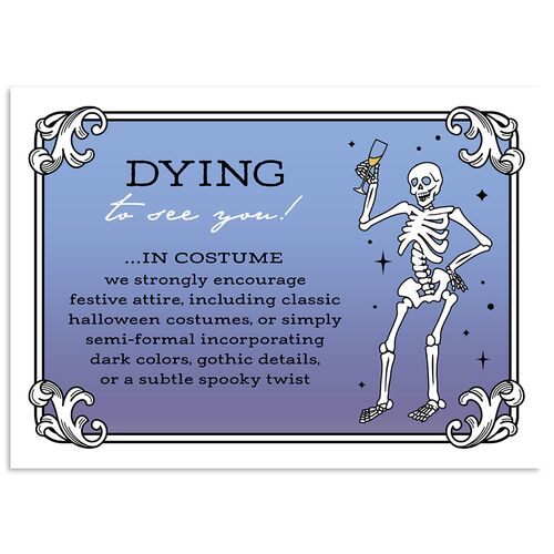Halloween Tarot Skeletons Wedding Enclosure Cards French Violet Signature Standard