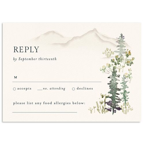 Elegant Mountain Border Wedding Response Cards Meadow Signature Standard