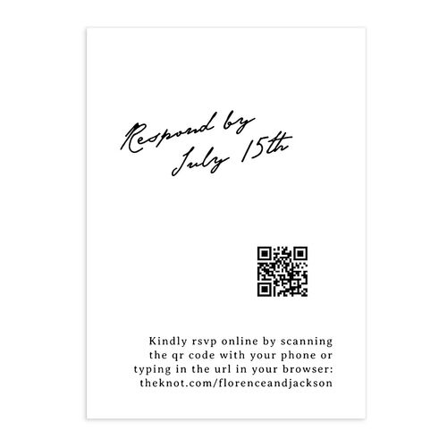 Vintage Film Photo QR Code RSVP Cards Licorice Signature Standard