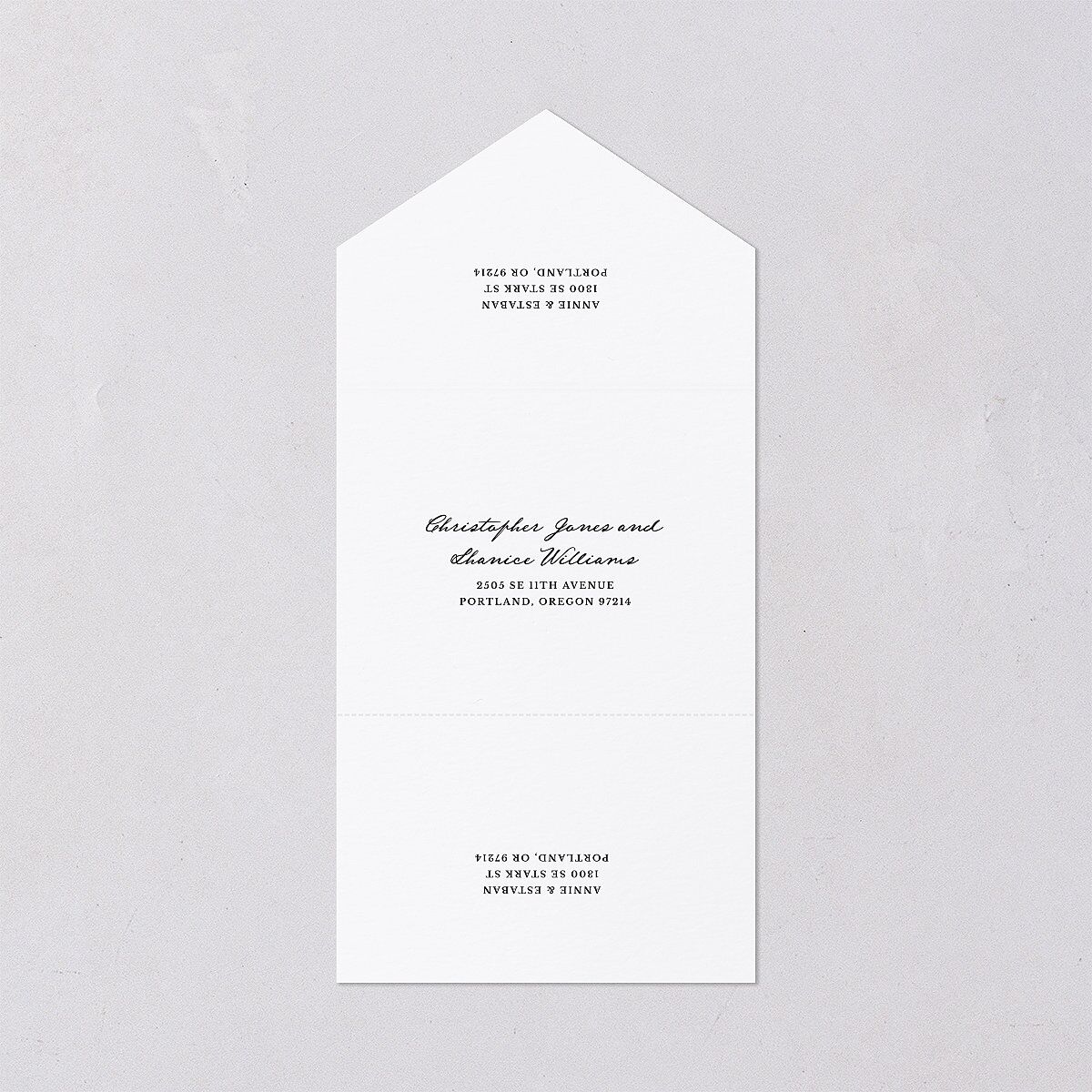 Vintage Candelabra with Bow All-in-One Wedding Invitations Charcoal Signature Light Both Recipient and Return Addresses No