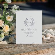 Natural Monogram Standard Favor Tabletop Sign Small Midnight Navy Standard Indoor Foam Core S Tabletop Favor