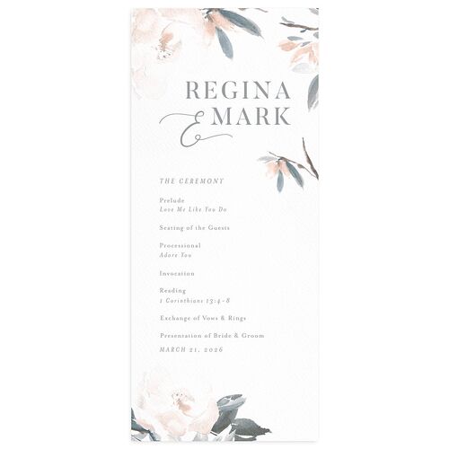 Elegant Garden Wedding Programs Dusty Blue Signature
