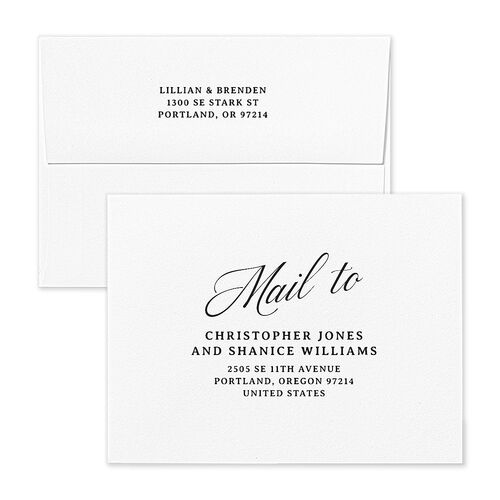 Technicolor Calligraphy Photo Save the Date Magnet Envelopes Rose Linen Both Recipient and Return Addresses Signature Standard