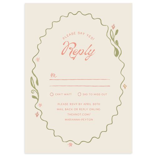 Whimsical Drawn Flowers Wedding Response Cards Navy Signature Standard