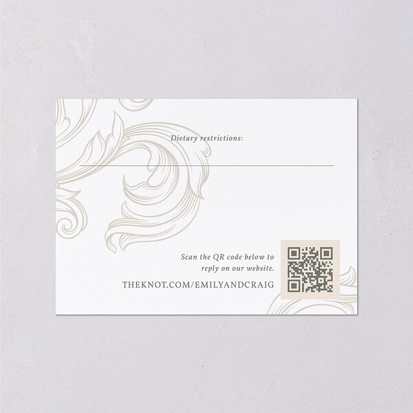 Vintage Regency Monogram Frame Wedding Response Cards Champagne Signature Standard