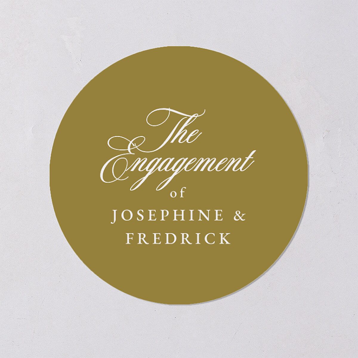 Black Tie Crest Engagement Party Wedding Stickers Pure White Circle