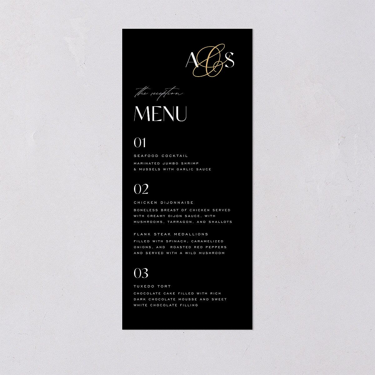 Together Menus Gold Licorice Signature
