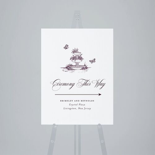 Elegant Antique Toile Frame Standard Direction Sign Medium Bordeaux Standard Outdoor Corrugated M Direction