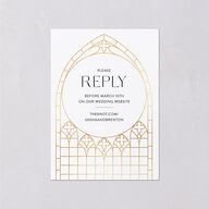 Chapel Arch Wedding Response Cards Gold Pure White Signature