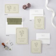 Vintage Botanical Sketch Save the Date Petite Cards Dark Camo Signature smooth Blank No Standard