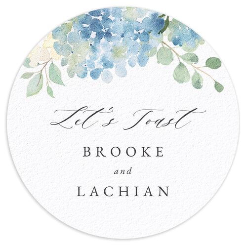 Elegant Hydrangea Coasters Dusty Blue Cardboard Circle