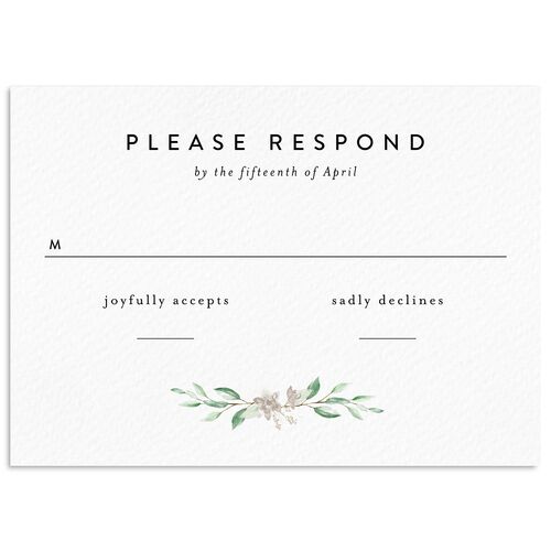 Watercolor Crest Wedding Response Cards Licorice Signature Standard