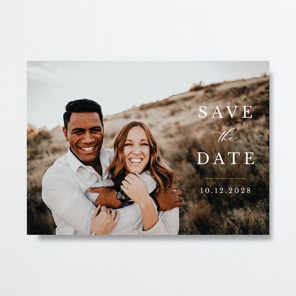 Eucalyptus Frame Save The Date Cards Pure White Signature smooth No Standard