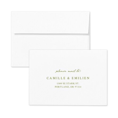 Calla Lily Nouveau Response Card Envelopes Citrus Standard White Return Address Signature