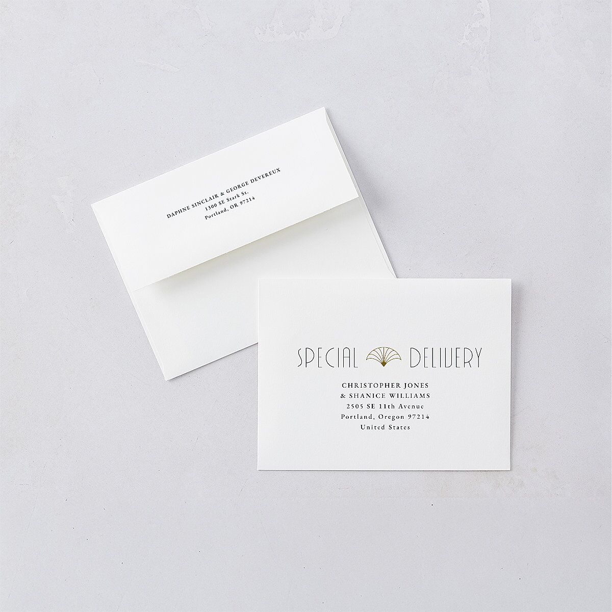 Gatsby Deco Arch Thank You Cards Dark Emerald
