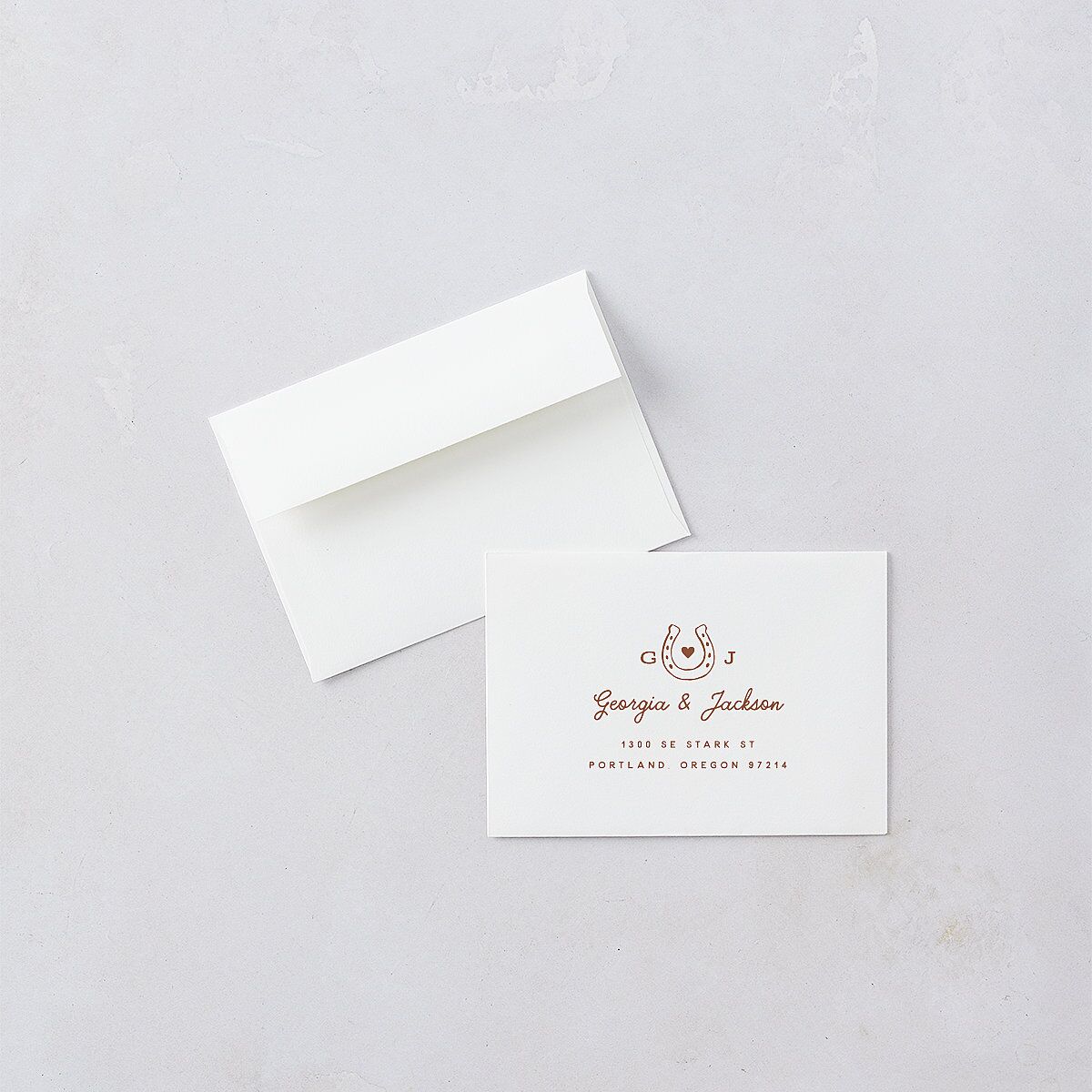Western I Do BBQ Response Card Envelopes White Saddle Return Address Signature Standard