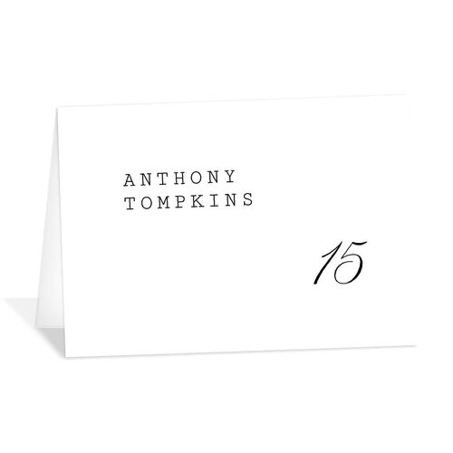 Vintage Script Place Cards Pure White Signature