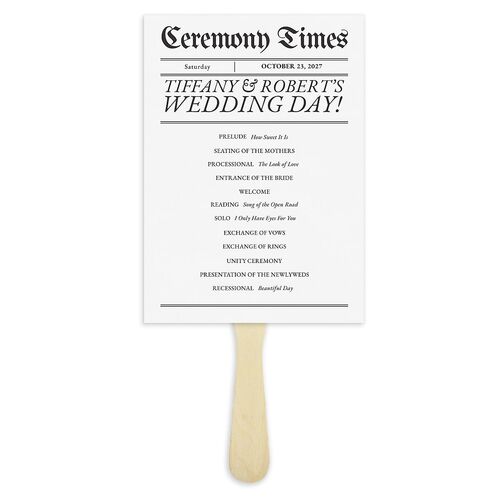 Newspaper Fan Programs Pure White Signature Standard