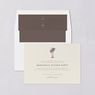 Palm Tree Icon Rehearsal Dinner Invitations Champagne Signature Blank Standard