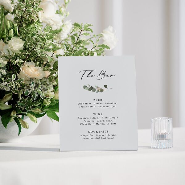 Eucalyptus Frame Menu Bended Tabletop Sign X-small Pure White Standard Plastic XS Tabletop Menu