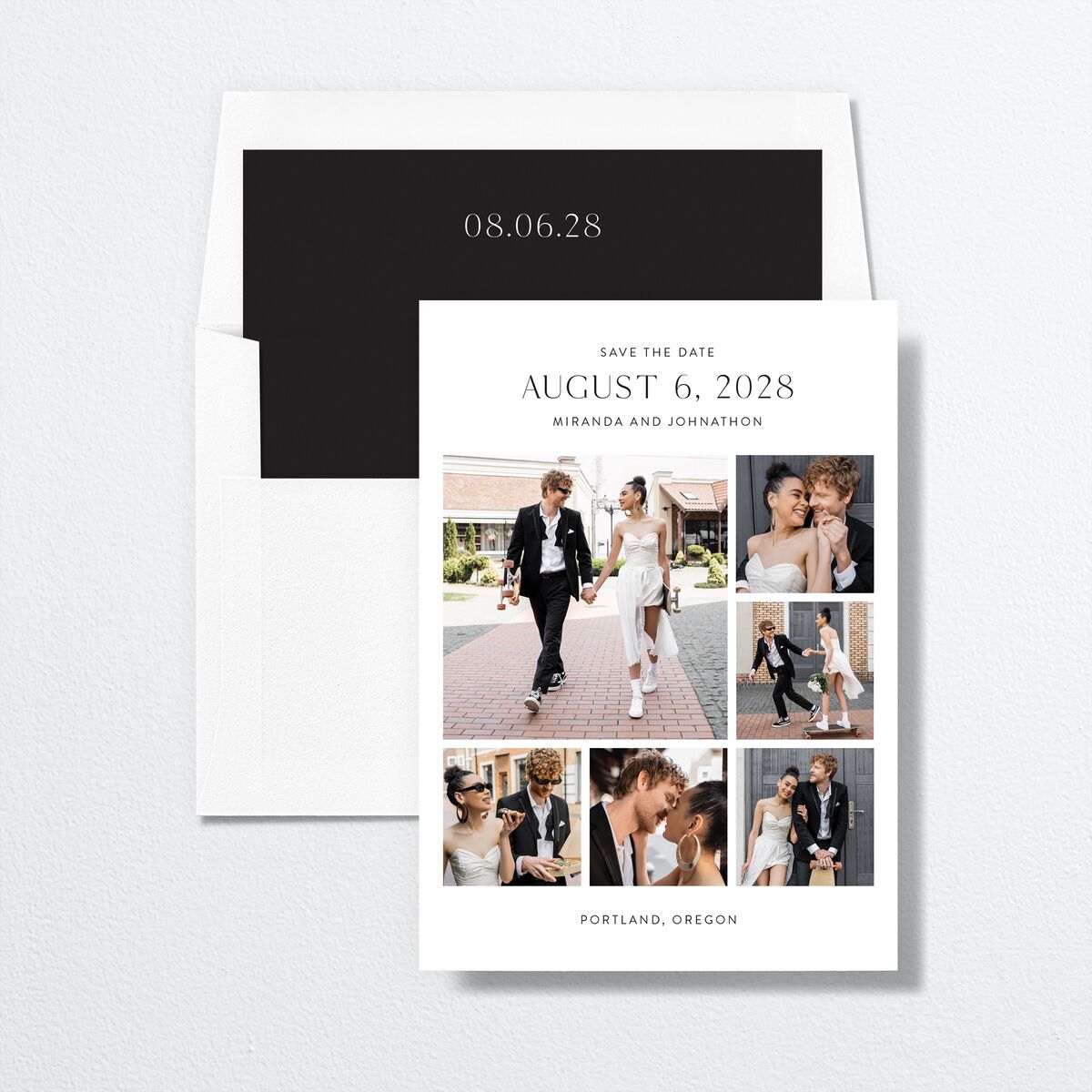Window Gallery Save the Date Cards Pure White Signature smooth No
