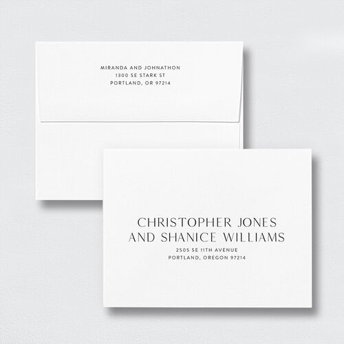 Window Gallery Save the Date Magnet Envelopes Pure White White Standard Both Recipient and Return Addresses