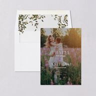 Graceful Chuppah Save the Date Cards Pure White Signature smooth Blank No