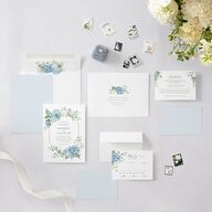 Elegant Hydrangea Wedding Invitations Dusty Blue Signature Blank No Standard