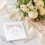 Luxury Floral Guest Books Desert Rose