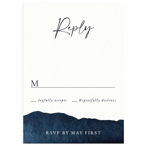Layered Watercolor Wedding Response Cards Navy Signature Standard