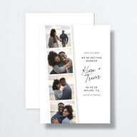 Modern Photobooth Save the Date Cards Pure White Signature smooth No