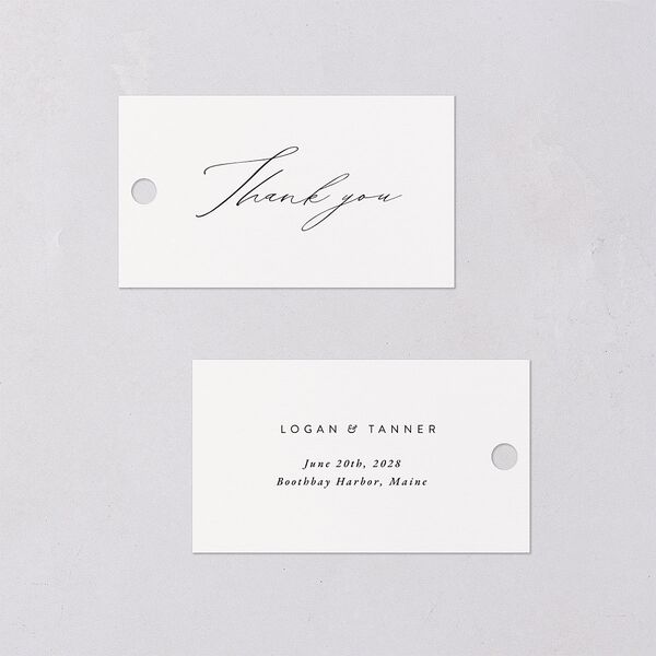 Romantic Minimal Favor Gift Tags Snow Signature