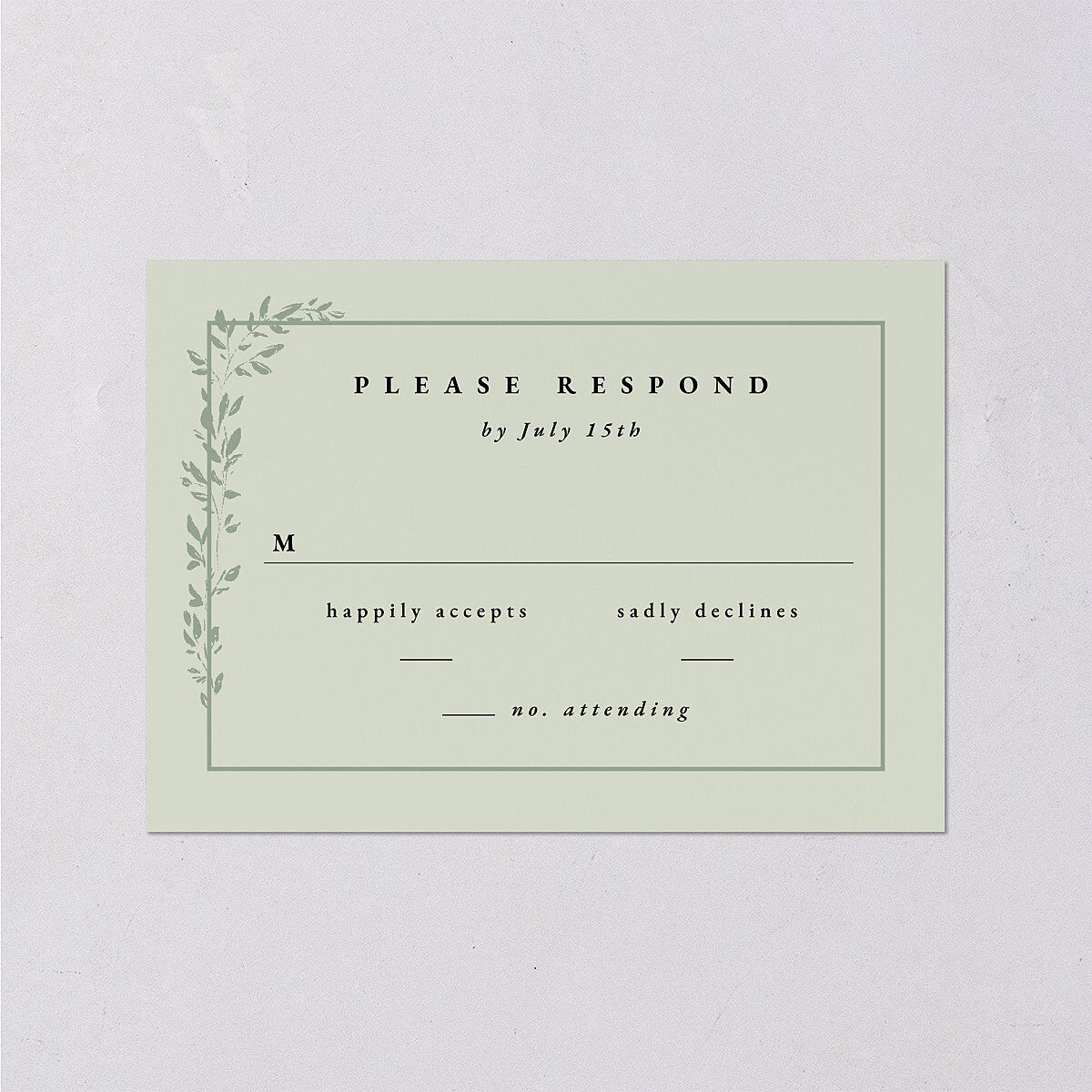 Dainty Frame Wedding Response Cards Thyme Signature Standard