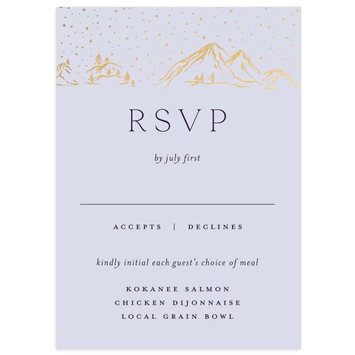 Mountain Sky Wedding Response Cards Gold Regency Signature Standard